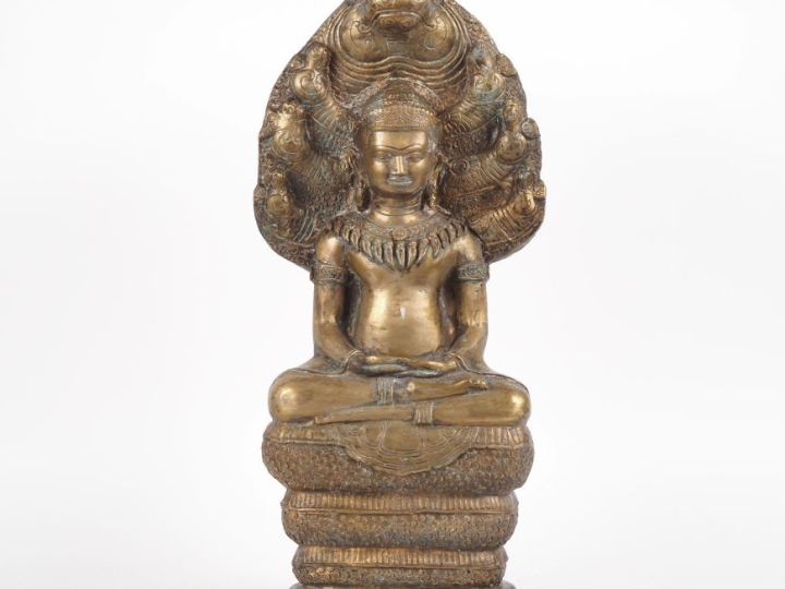 Thaïlande, XXe siècle  Importante statue en bronze, représentant le Bo