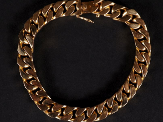 Vente aux enchères Bracelet souple en or jaune 750, maille gourmette.  Long. 19,2 cm Larg