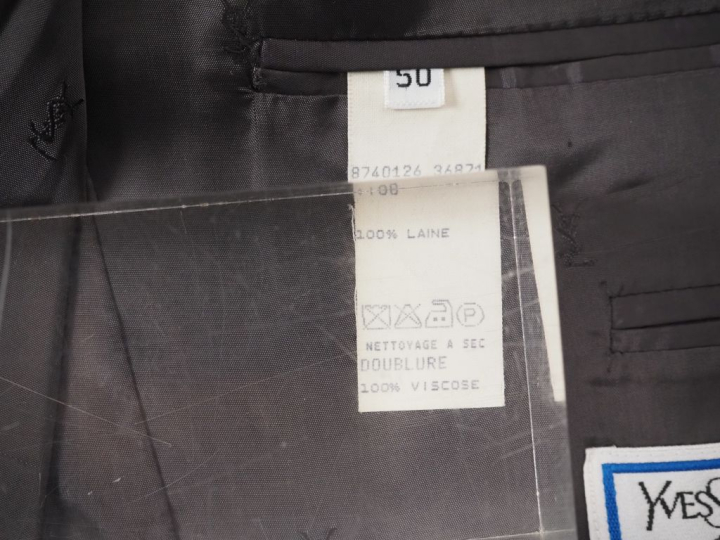 Yves SAINT LAURENT, pour homme Veste d’homme en laine (100%), noire et
