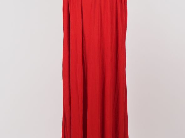 SAINT LAURENT, Rive gauche Robe fluide à fines bretelles de couleur ro