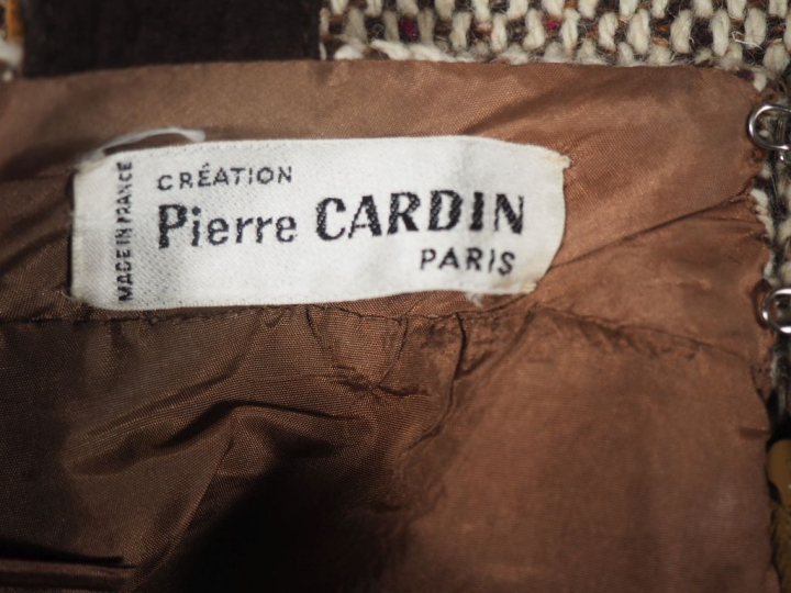 Pierre CARDIN, Paris Jupe taille haute probablement en laine et cuir d