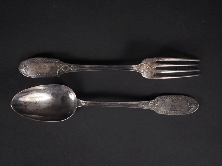 Couvert de style Empire en argent, poinçon Minerve Poids : 100 g   