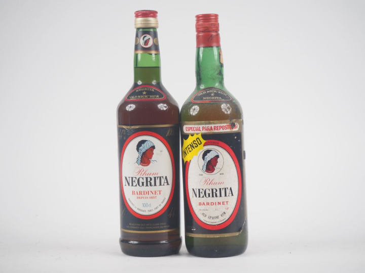 2 BOUTEILLES RHUM NEGRITA BARDINET 100 cl : 1  à 44 %/1 à 54 %