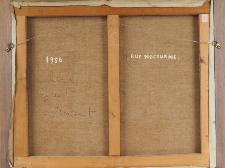 GREMIN.  "rue nocturne" Huile sur toile, signée en bas à droite et dat