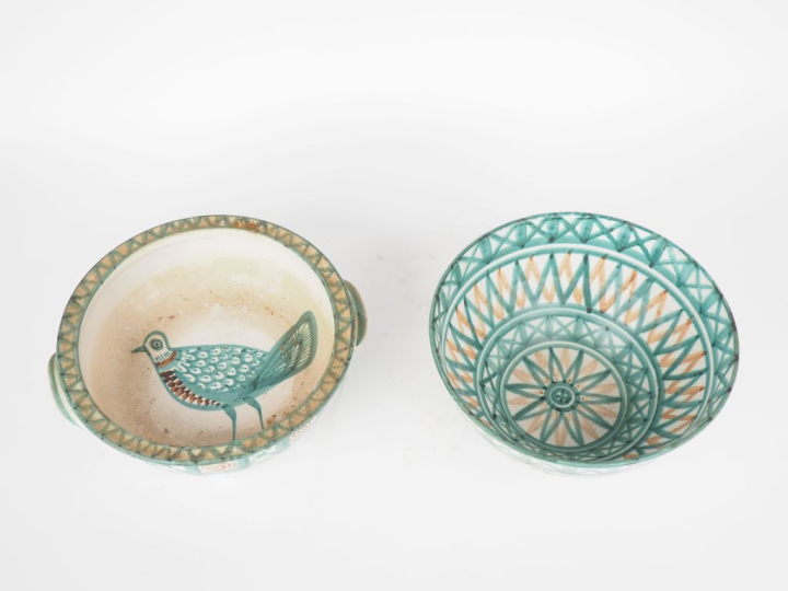 Robert PICAULT.  Saladier en céramique à décor de motifs géométriques 