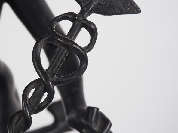 Jean de BOLOGNE (d'après). "Hermès". Sculpture en bronze sur un socle 