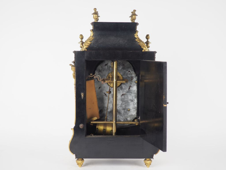 Cartel fin XIX - début XXème de style Louis XIV en marqueterie, bronze