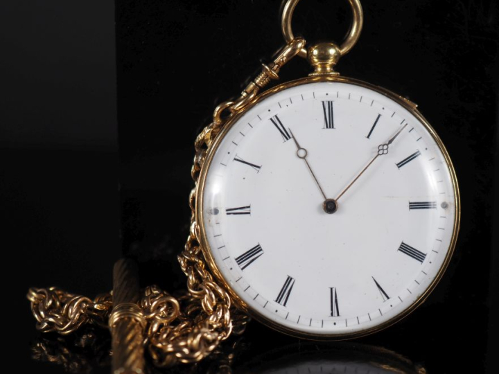 FONTANA Frères, à Aurillac Montre de gousset en or jaune 750 et sa gil