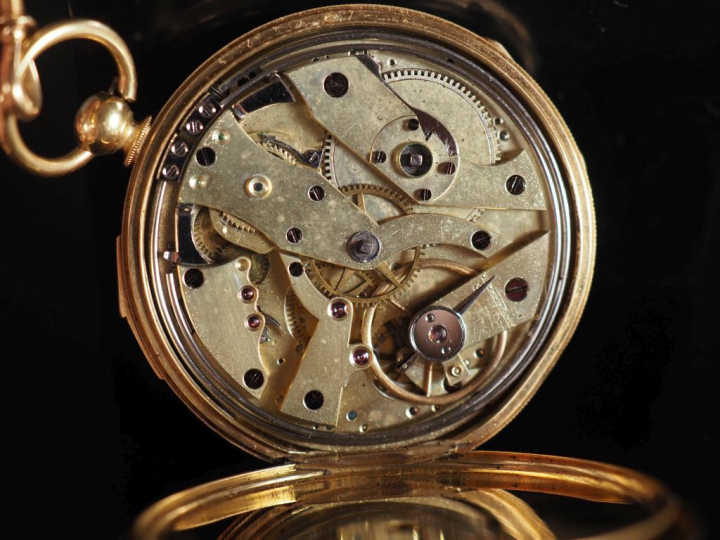 FONTANA Frères, à Aurillac Montre de gousset en or jaune 750 et sa gil