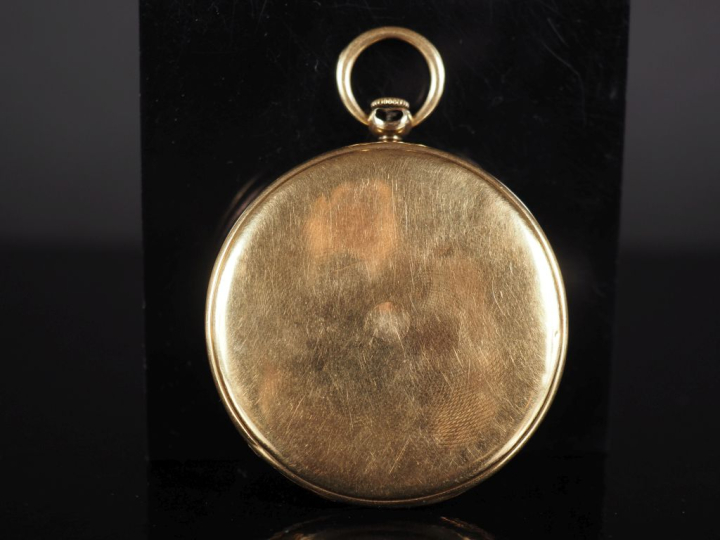 AUBERT, à Genève Montre de gousset en or jaune 750.  Cadran à chiffres