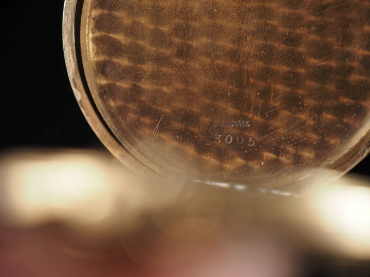 ZENITH (?) Montre de poche chronographe aveugle en or jaune 585.  Cadr