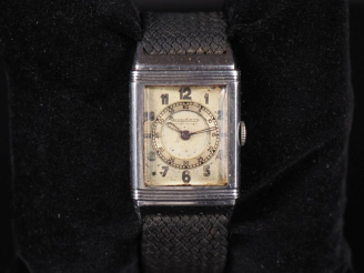 Vente aux enchères JAEGER LECOULTRE, Reverso Montre bracelet d'homme en acier.  Cadran à 