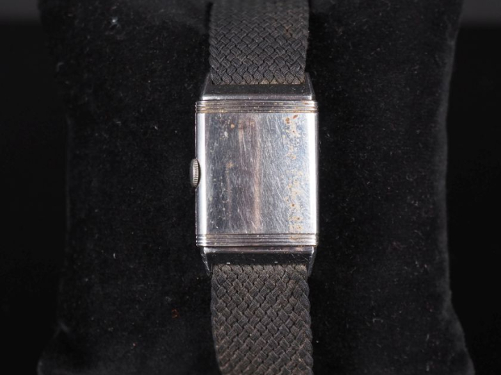 JAEGER LECOULTRE, Reverso Montre bracelet d'homme en acier.  Cadran à 
