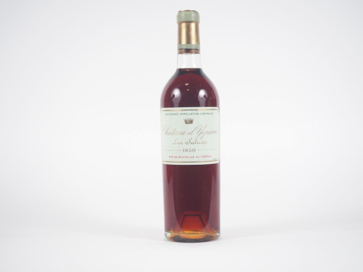 1 BOUTEILLE CHÂTEAU D'YQUEM 1er CCS SAUTERNES - 1950 - BON NIVEAU/CAPS