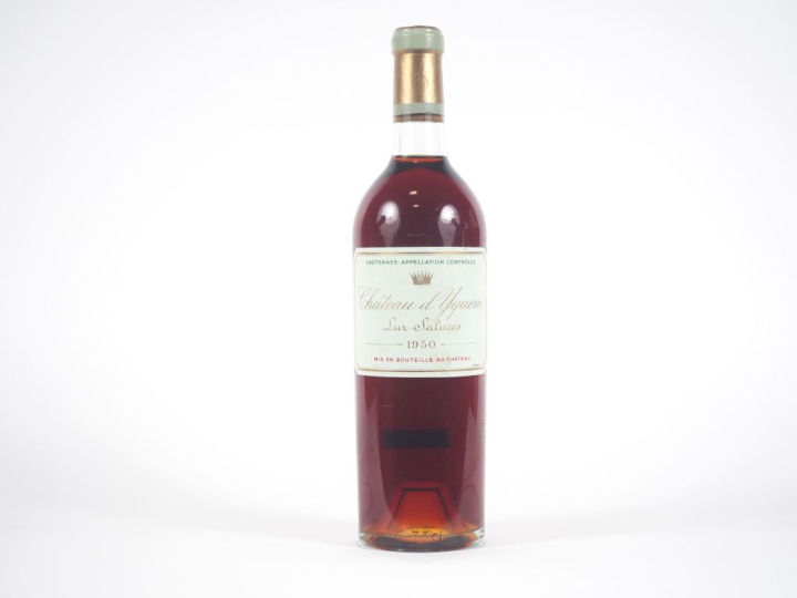 1 BOUTEILLE CHÂTEAU D'YQUEM 1er CCS SAUTERNES - 1950 - BON NIVEAU/CAPS
