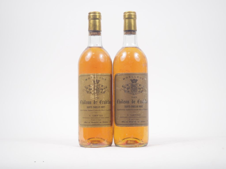 2 BOUTEILLES CHÂTEAU DE CRABITAN STE CROIX DU MONT : 1 DE 1982/1 DE 19