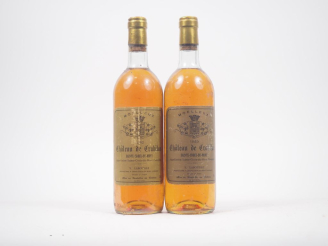 Vente aux enchères 2 BOUTEILLES CHÂTEAU DE CRABITAN STE CROIX DU MONT : 1 DE 1982/1 DE 19