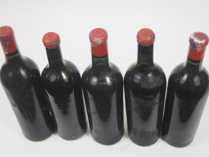 5 BOUTEILLES CHÂTEAU LARROQUE HAUT ST ÉMILION - 1899 - 2 HEP/1 BEP/2 V