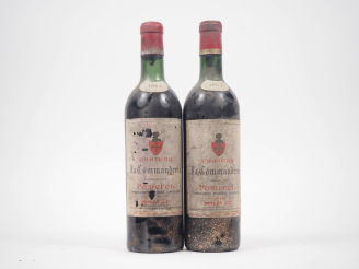 Vente aux enchères 2 BOUTEILLES CHÂTEAU LA COMMANDERIE POMEROL - 1964 - 2 HEP/ES