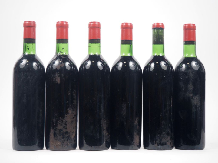 6 BOUTEILLES PORTAIL ROUGE GRAVES - 1967 - 5 BG/1 LB/SE/BOUCHONS ÉTAMP