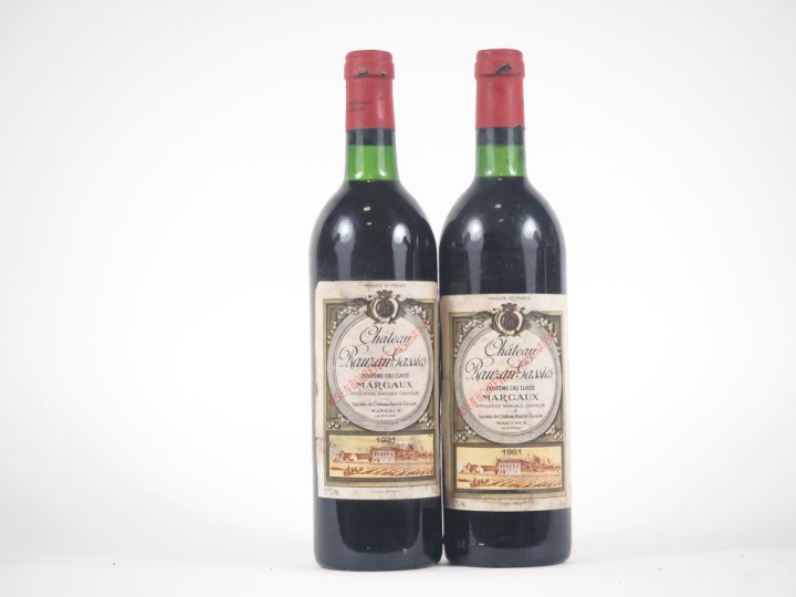 2 BOUTEILLES CHÂTEAU RAUZAN GASSIES GCC MARGAUX - 1981 - 2 BG/ES