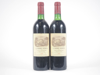 Vente aux enchères 2 BOUTEILLES CARRUADES DE LAFITE PAUILLAC - 1982 - 1 BG/1 LB/ES/ELA