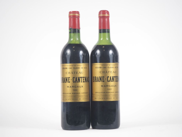 2 BOUTEILLES CHÂTEAU BRANE CANTENAC GCC MARGAUX - 1982 - 1 HEP/1 MEP