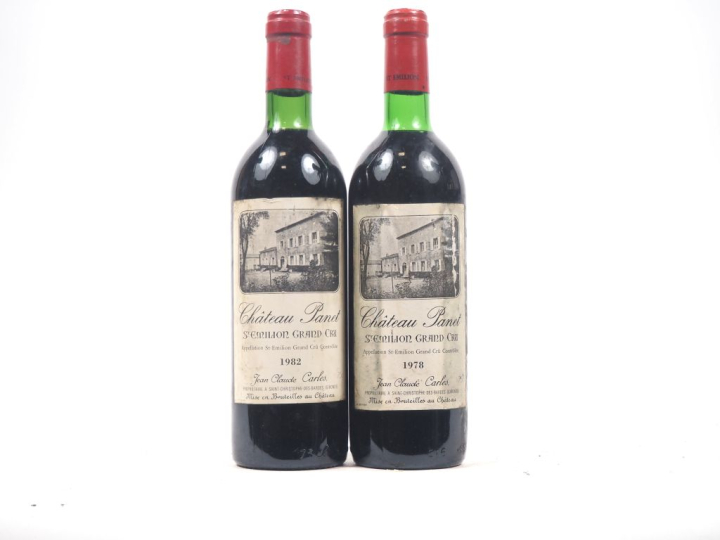 2 BOUTEILLES CHÂTEAU PANET GC ST ÉMILION - 1982 - 2 BG/ELS