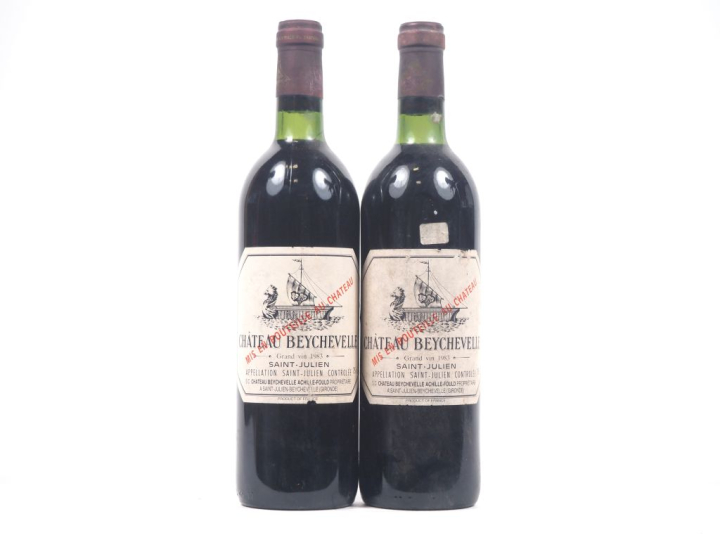 2 BOUTEILLES CHÂTEAU BEYCHEVELLE GCC ST JULIEN - 1983 - BG