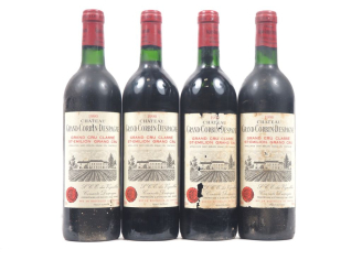 Vente aux enchères 4 BOUTEILLES CHÂTEAU GRAND CORBIN DESPAGNE GCC ST ÉMILION - 1990 - 1 E
