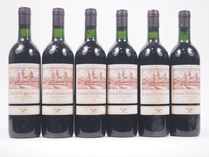 6 BOUTEILLES CHÂTEAU COS D'ESTOURNEL GCC ST ESTÈPHE - 1992 - 1 BG/ELS