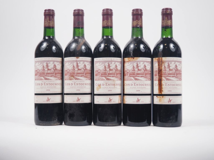 5 BOUTEILLES CHÂTEAU COS D'ESTOURNEL GCC ST ESTÈPHE - 1994 - 2 BG/3 EL