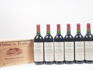 Vente aux enchères 6 BOUTEILLES CHÂTEAU DU PARADIS GC ST ÉMILION - 1995 - CBO 