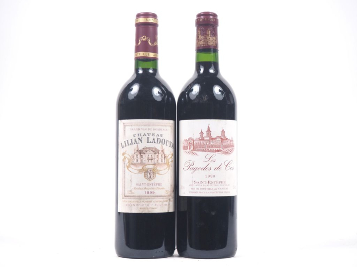 2 BOUTEILLES de 1999 : 1 CHÂTEAU LILIAN LADOUYS ST ESTÈPHE - 1 LES PAG