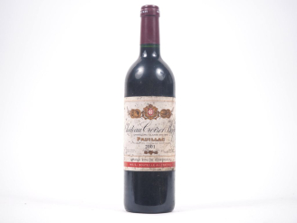 Vente aux enchères 1 BOUTEILLE CHÂTEAU CROIZET BAGES GCC PAUILLAC - 2001 - ES 