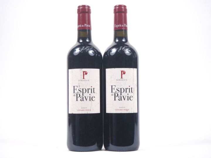 2 BOUTEILLES ESPRIT DE PAVIE BORDEAUX  - 2009 - ETLS 