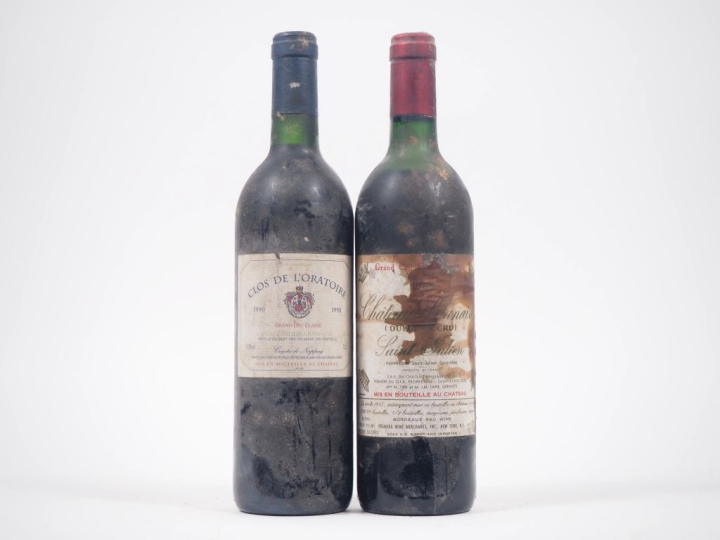2 BOUTEILLES : 1 BOUTEILLE CLOS DE L'ORATOIRE GCC ST ÉMILION - 1990 - 