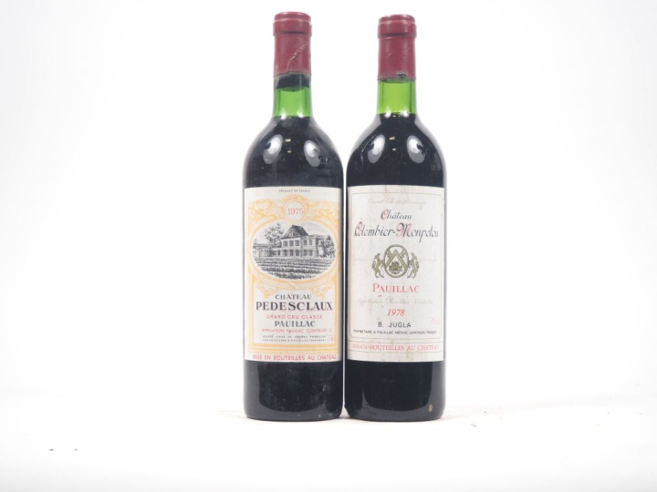 2 BOUTEILLES : 1 CHÂTEAU PÉDESCLAUX GCC PAUILLAC - 1975/1 CHÂTEAU COLO