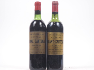 Vente aux enchères 2 BOUTEILLES CHÂTEAU BRANE CANTENAC GCC MARGAUX : 1 DE 1975 - MEP/1 DE