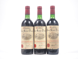 Vente aux enchères 3 BOUTEILLES CHÂTEAU TOUR SAINT PIERRE GC ST ÉMILION : 2 DE 1974 - 1 D