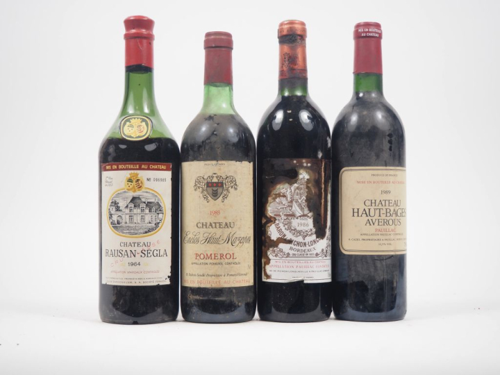 4 BOUTEILLES : 1 CHÂTEAU RAUSAN SEGLA GCC MARGAUX - 1964/1 CHÂTEAU ENC