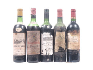 Vente aux enchères 5 BOUTEILLES : 1 CHÂTEAU GRATE CAP POMEROL - 1961 - BEP/ETS/1 CHÂTEAU 