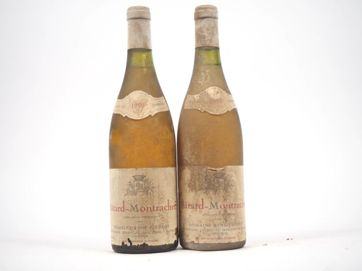 2 BOUTEILLES BATARD MONTRACHET DOMAINE R. FLEUROT - 1990 - ETS/BTS
