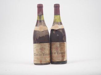 Vente aux enchères 2 BOUTEILLES CLOS DE VOUGEOT LEYMARIE - 1988 - 1 à 3,6 CM/ETS/BTS