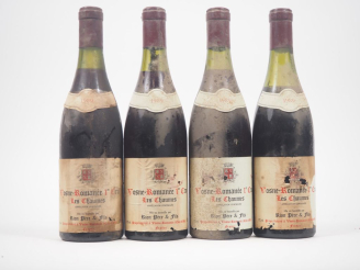 Vente aux enchères 4 BOUTEILLES VOSNE ROMANÉE 1er CRU "LES CHAUMES" RION - 1989 - 2,5 à 4