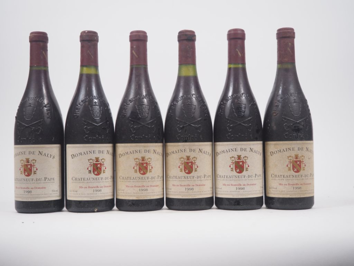6 BOUTEILLES CHÂTEAUNEUF DU PAPE DOMAINE DE NALYS - 1998 - ES/BS