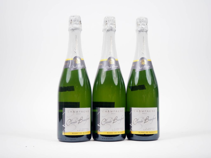 3 BOUTEILLES CHAMPAGNE CLAUDE BEAUFORT BLANC DE BLANCS