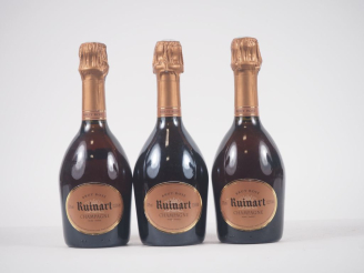 Vente aux enchères 3 BOUTEILLES (37,5 cl) CHAMPAGNE ROSÉ RUINART - COFFRET 