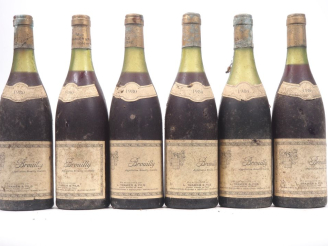 Vente aux enchères 6 BOUTEILLES BROUILLY L. TRAMIER - 1980 - 3,2 A 7,4/ES/BS