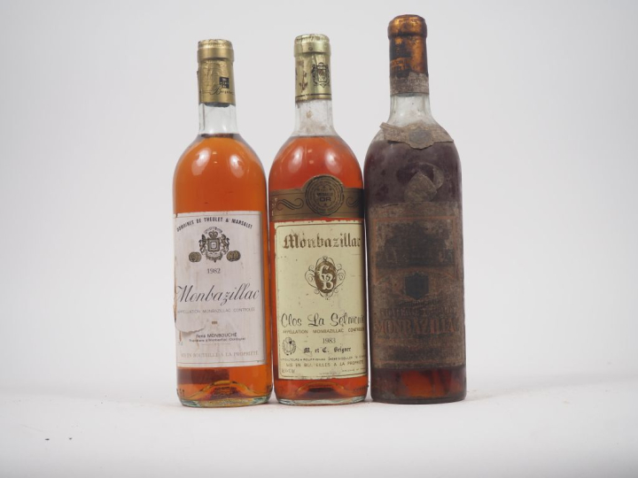 3 BOUTEILLES MONBAZILLAC : 1 DOMAINE DE THEULET   MARSALET - 1982/1 CL